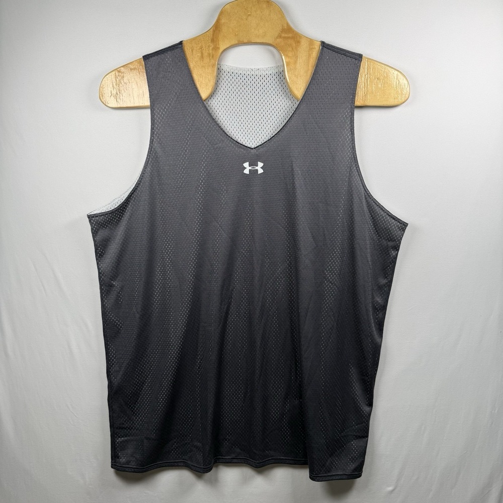 Under Armour Practice Jersey Gray White Basketball Reversible Mesh 3X